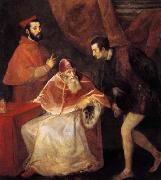 TIZIANO Vecellio Pope Paul III with his Nephews Alessandro and Ottavio Farnese Germany oil painting artist